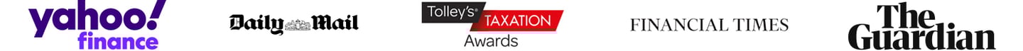 Logos of media outlets and awards