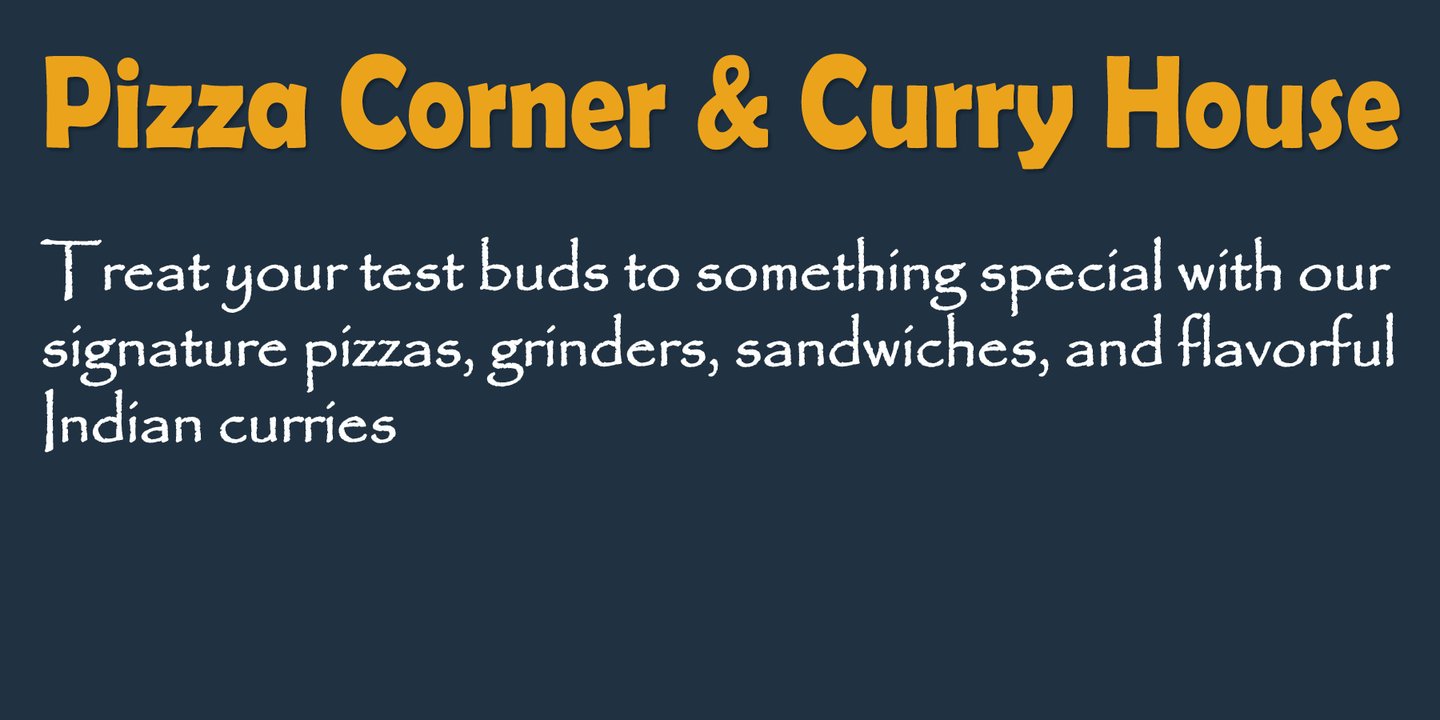 pizza corner and curry house , fresh pizza and Indian curry in Ludlow, MA