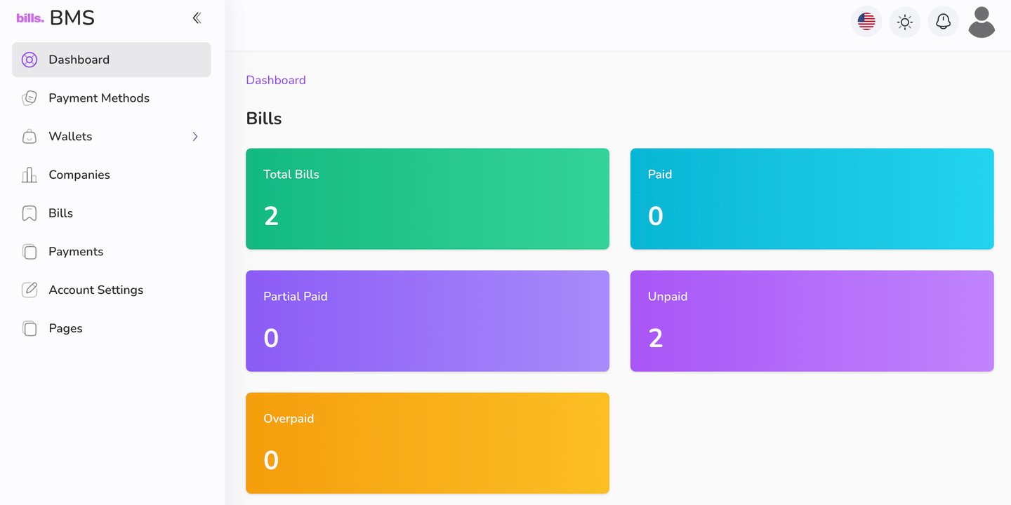 bills management dashboard