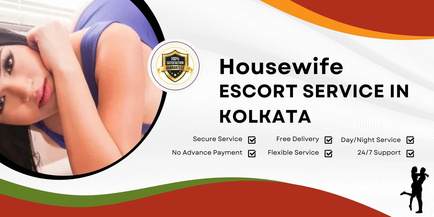 Professional housewife escort service in Kolkata banner with quality satisfaction guarantee.