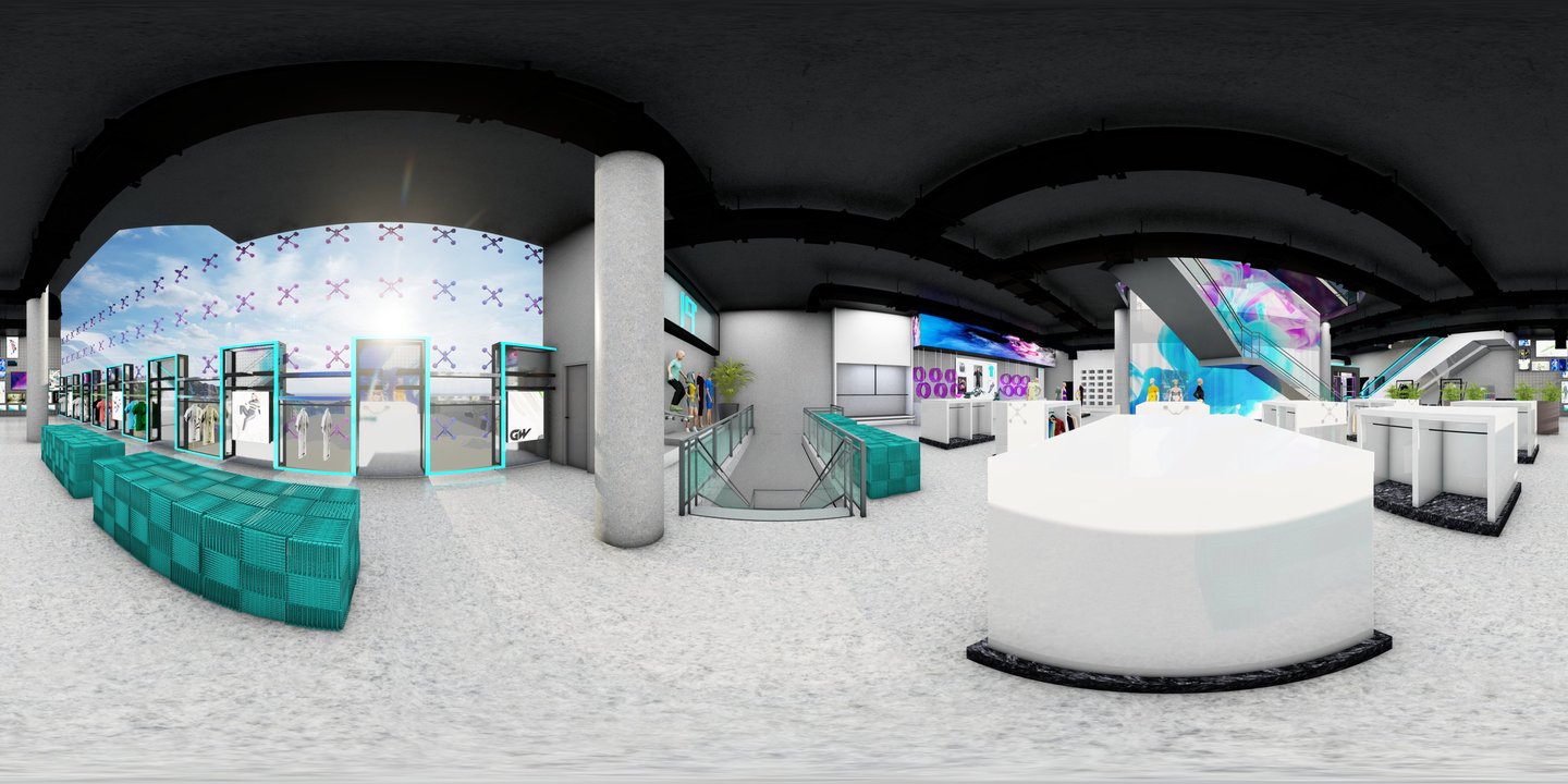 3D virtual tour of retail space by Cavity Studios showcasing store design & immersive visualization