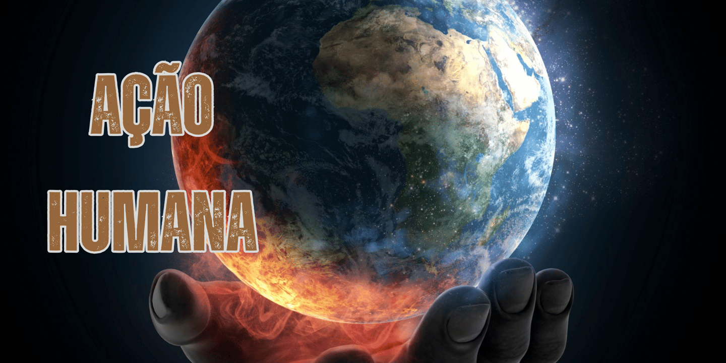 uma pessoa segurando um globo nas mãos, sibolizando a ação humana sobre o planeta