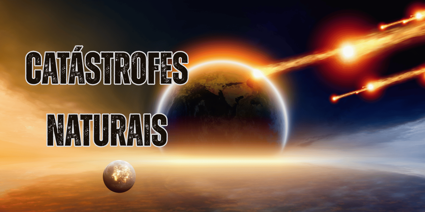 A imagem do planeta terra sendo atingido por um meteoro