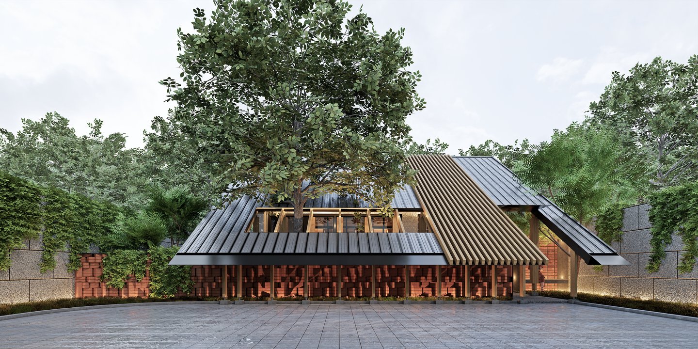 FRONT VIEW OF AN HOUSE EXTENSION