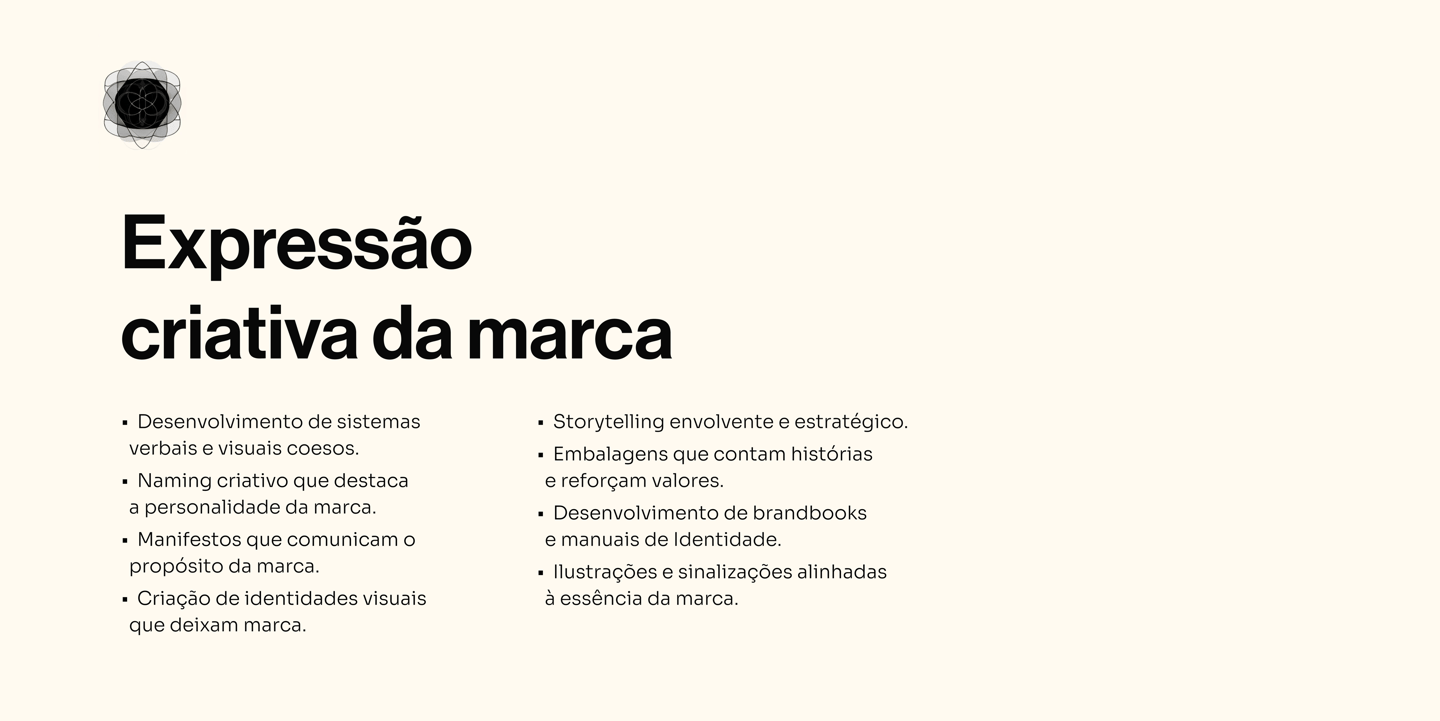 Serviços contidos na criação da expressão da marca durante o branding.
