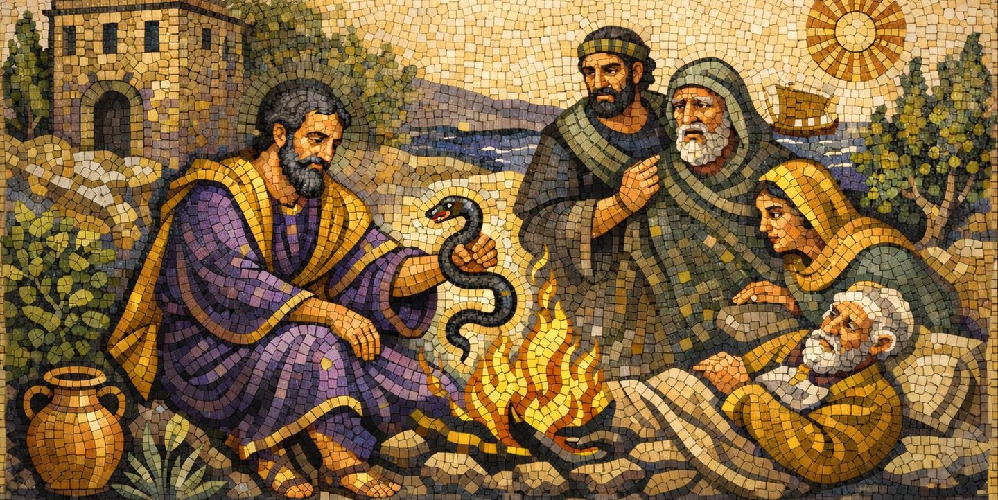 Paul encounters the Maltese and their benefaction.