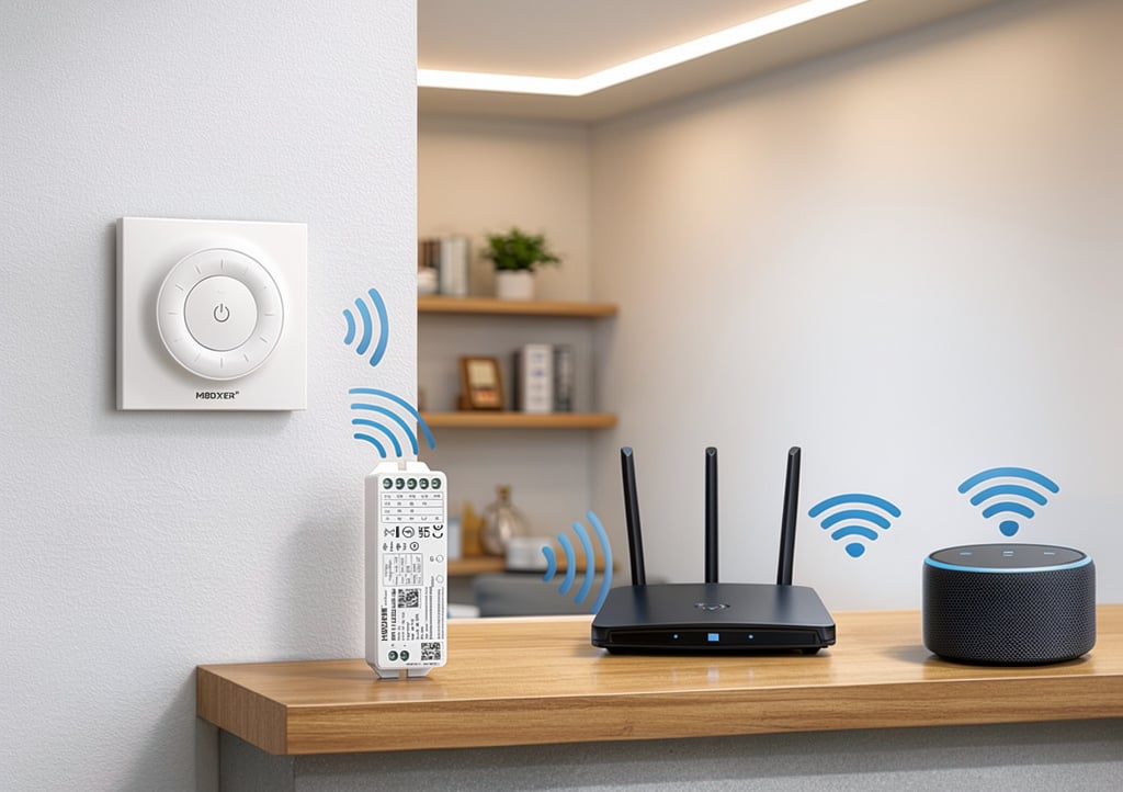 Esquema de control: controlador Miboxer WiFi para gestión de tiras LED.