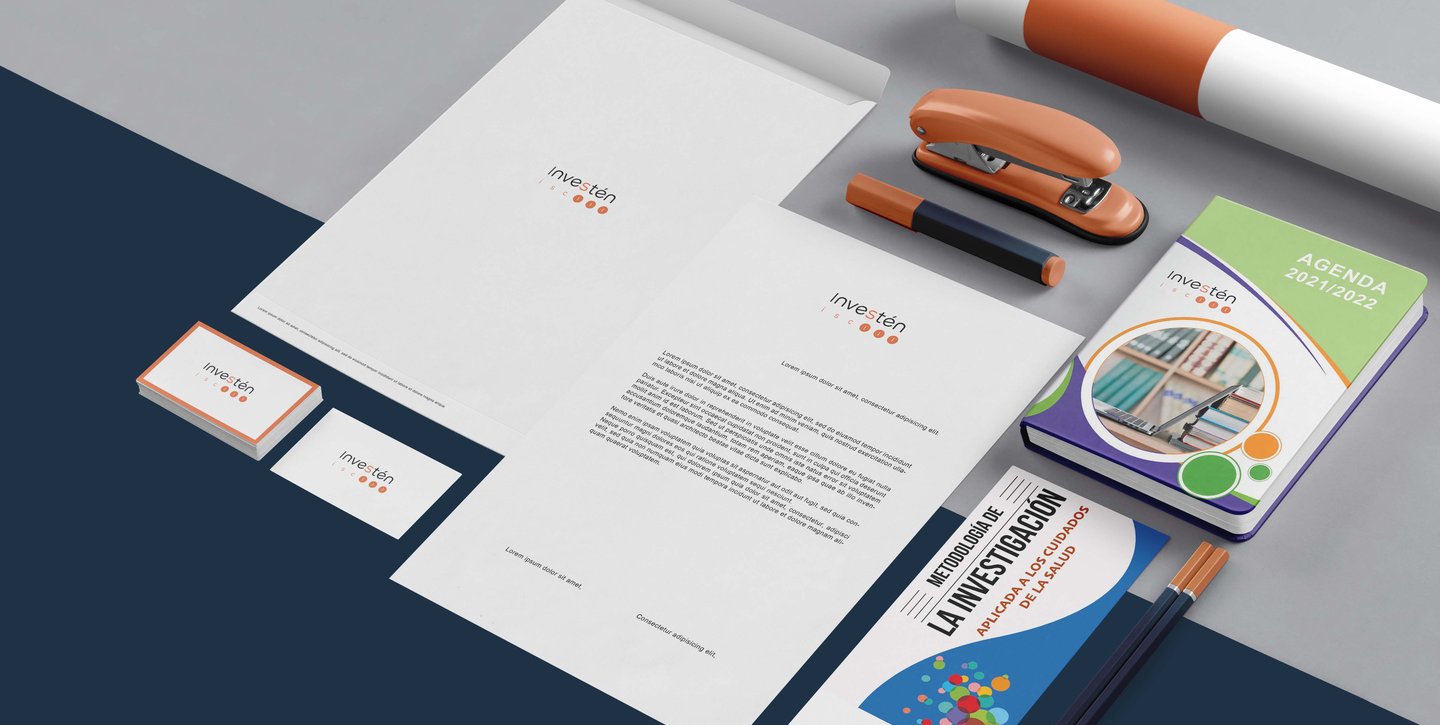 diseño de carteleria con el logotipo de investen isciii