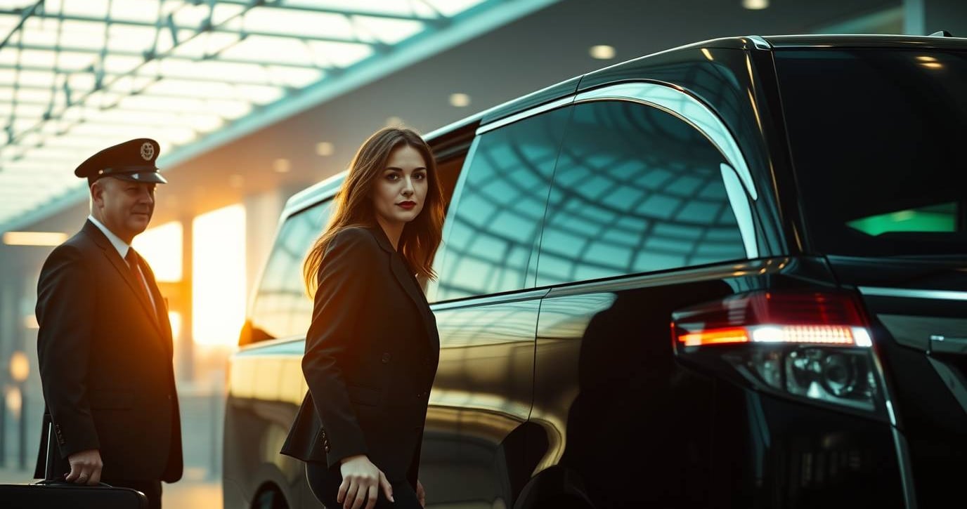 Chauffeur standing beside Toyota Alphard at Bangkok airport, ready for private transfer in Thailand