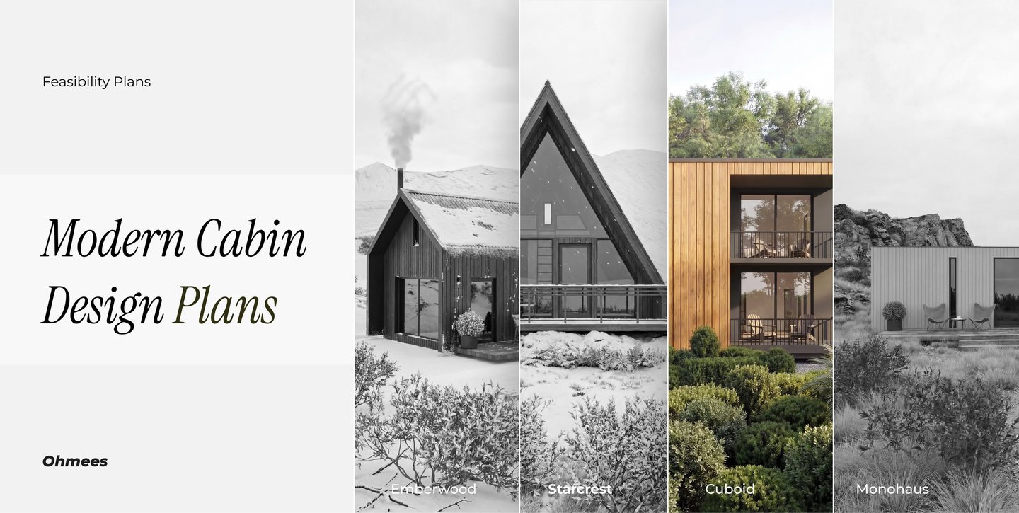 Modern cabin plans, floor plans & blueprint