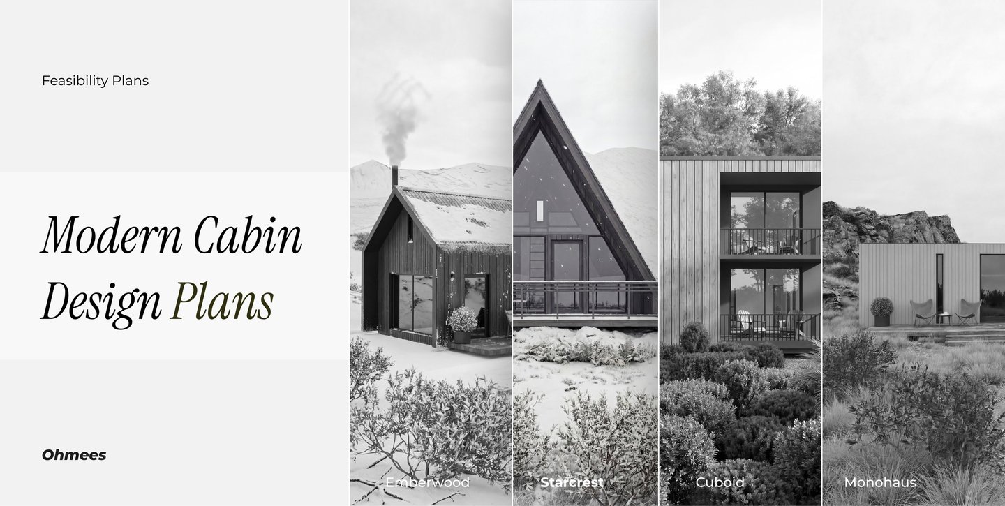 Modern cabin plans, floor plans & blueprint