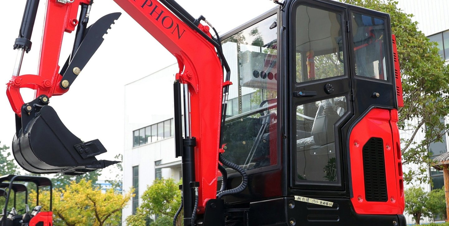 mini excavator with cabin