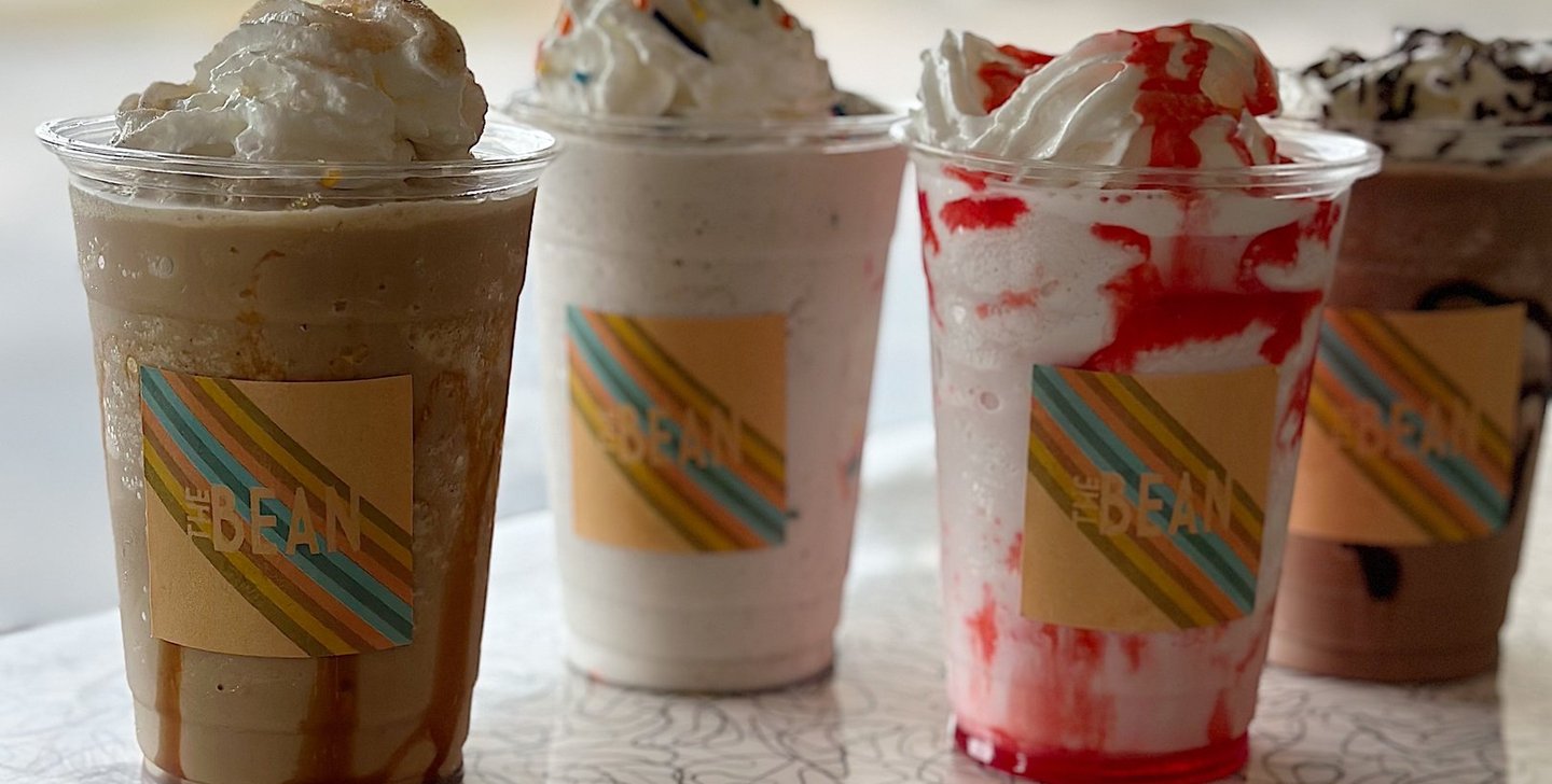 Frappe, chocolate, caramel, strawberry