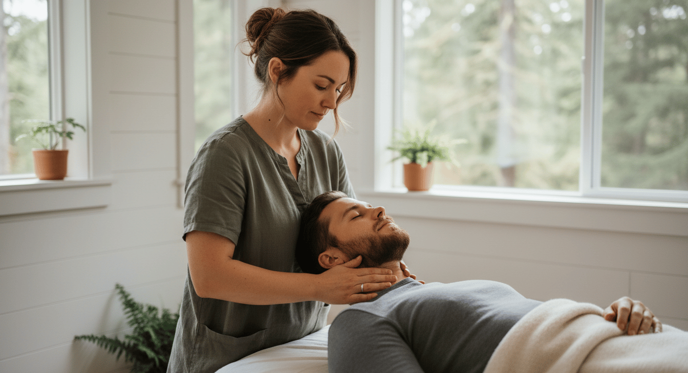 Massage Therapist in Utah performing Craniosacral Therapy