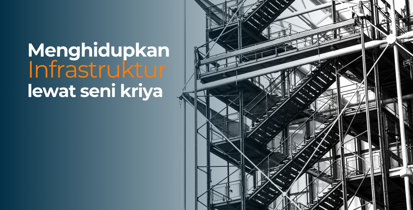 Instalasi kerangka patung tembaga dan patung kuningan