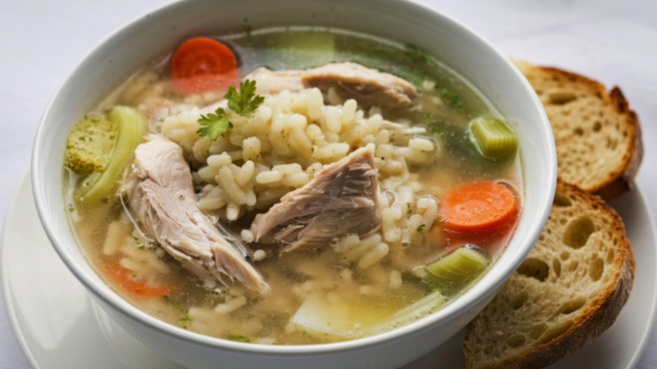 imagem ilustrativa da canja de galinha com legumes