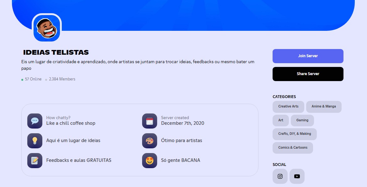 Servidor de Arte no Discord