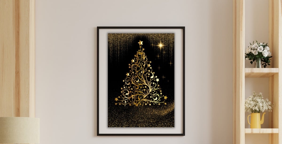 collection de posters Noël doré imprimables