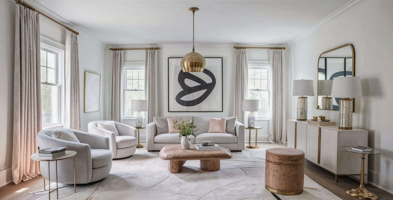 a living room with a couch and a coffee table