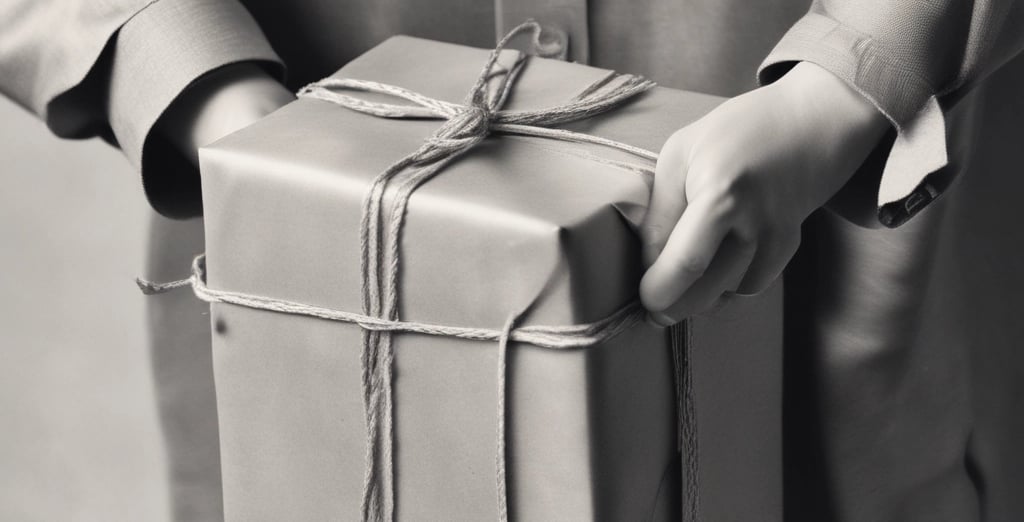 Wicker hamper basket with brown leather straps, lid slightly open showing baklawa and mamoul inside