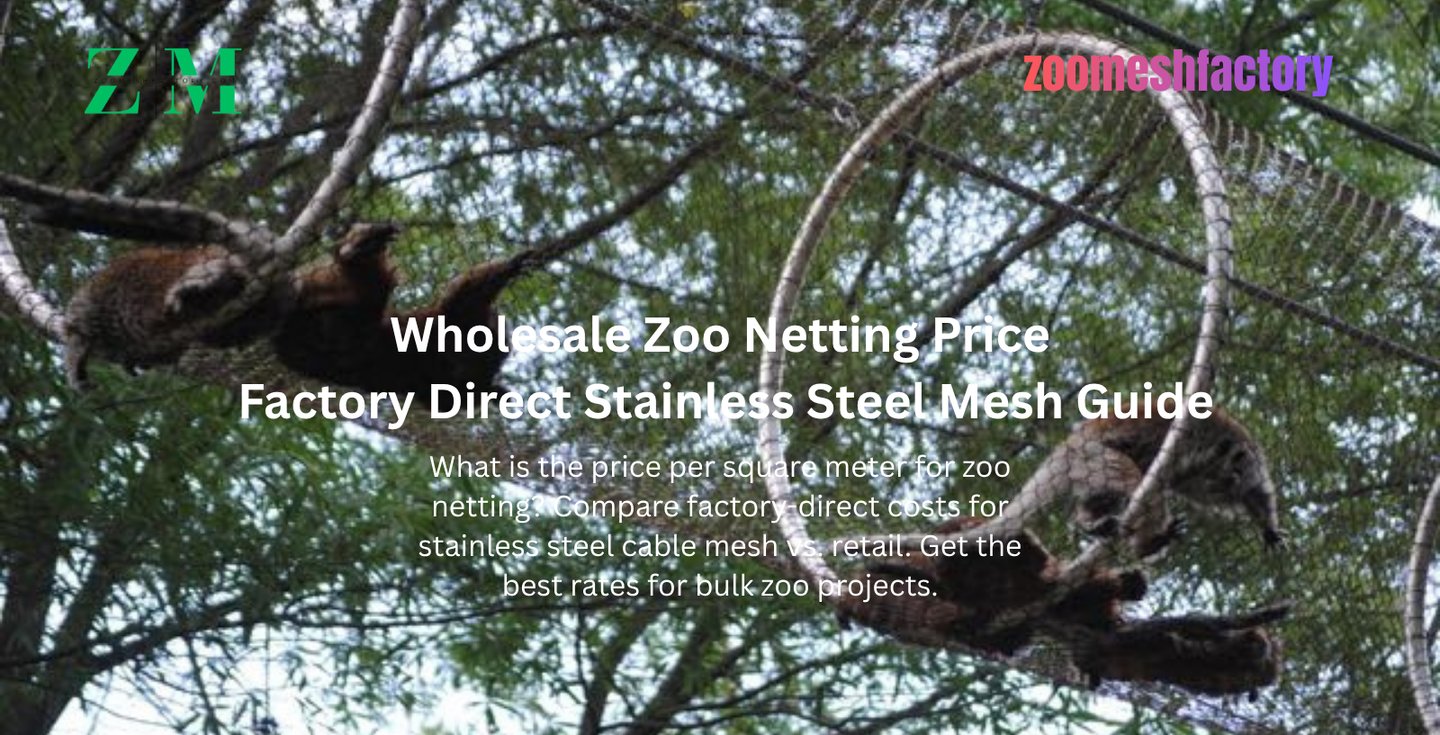 Animals climbing on a circular stainless steel cable mesh enclosure at a zoo, demonstrating durable and flexible zoo netting.