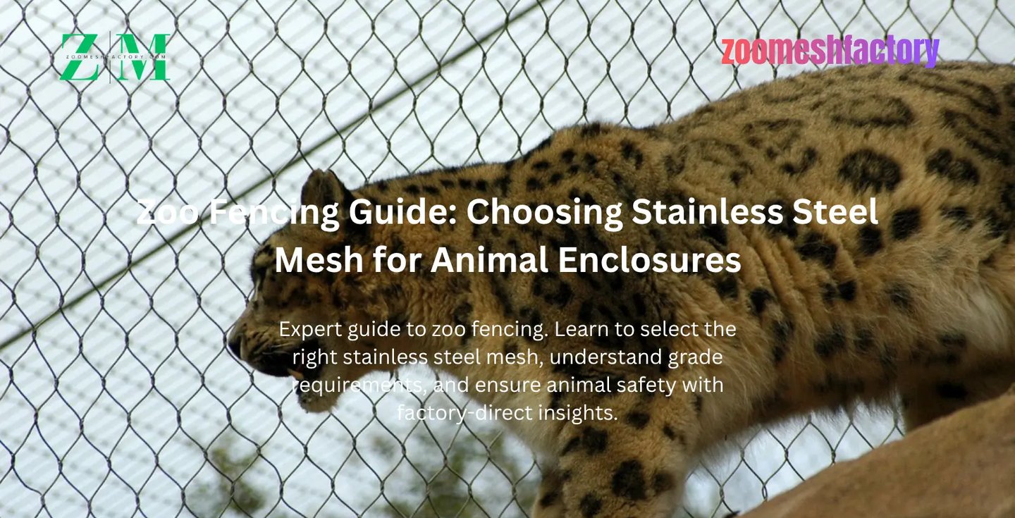 A large leopard in a zoo enclosure safely contained behind nearly invisible, high-quality stainless steel cable mesh.