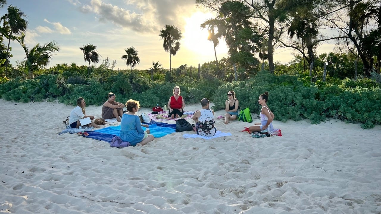 Beach workshop led by Sunni Dawson