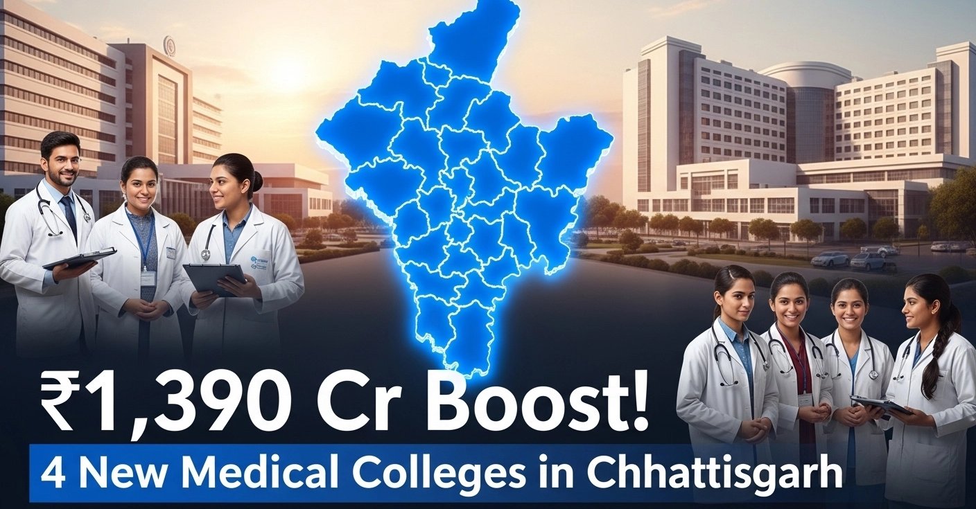 छत्तीसगढ़ में चार नए मेडिकल कॉलेजों के लिए 1390 करोड़ की मंजूरी