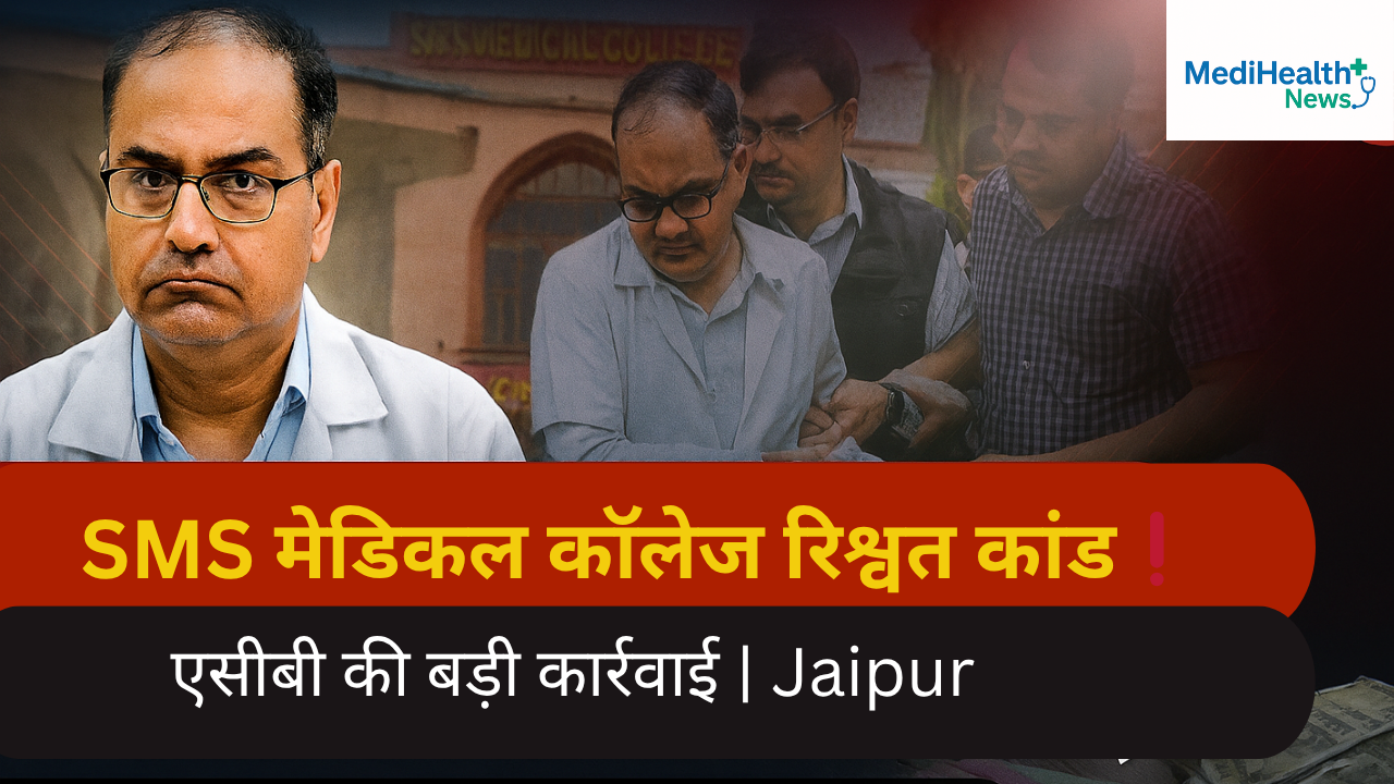एसीबी की टीम ने जयपुर एसएमएस मेडिकल कॉलेज के न्यूरोसर्जरी विभाग प्रमुख को रिश्वत लेते हुए पकड़ा