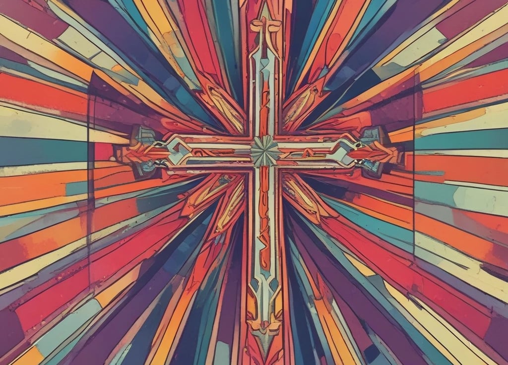 A vibrant digital artwork blending traditional brush strokes with AI-generated patterns, framed elegantly.