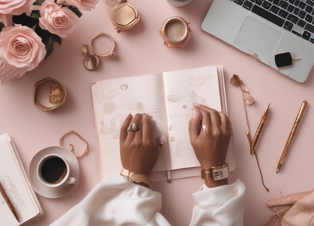 A beautifully arranged display of journals and planners that inspire confidence.