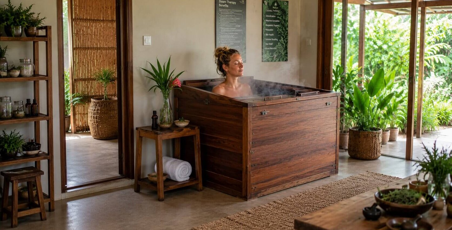 serene herbal steam bath