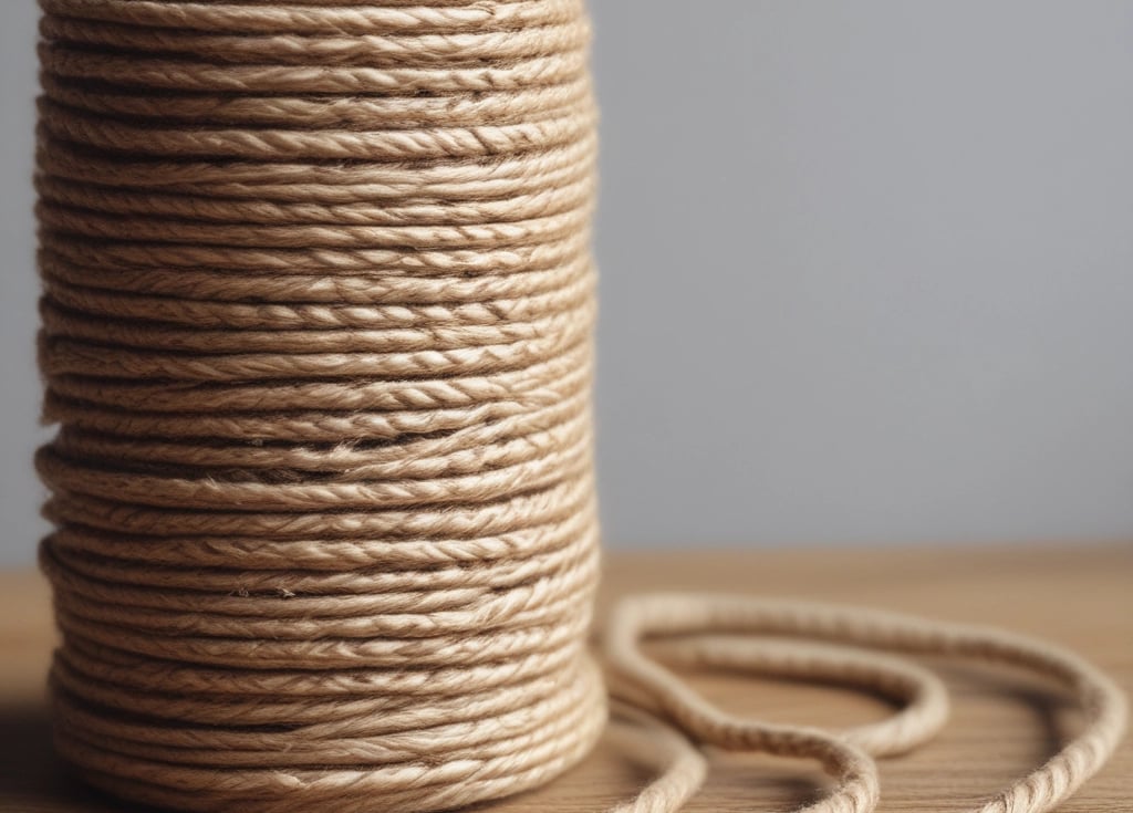 Handwoven jute rope basket filled with cozy blankets in a warm living room setting