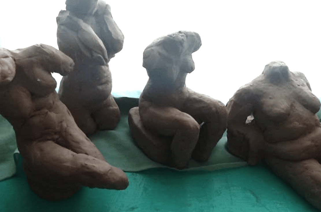 nude women figure studies eve hennesa raw clay artist