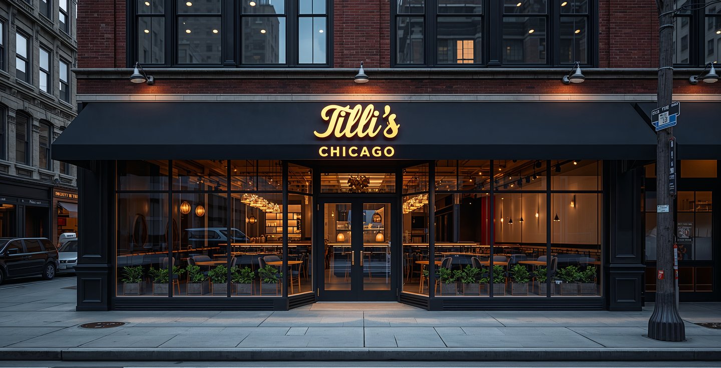 Exterior of Tilli’s Restaurant Chicago in Lincoln Park neighborhood
