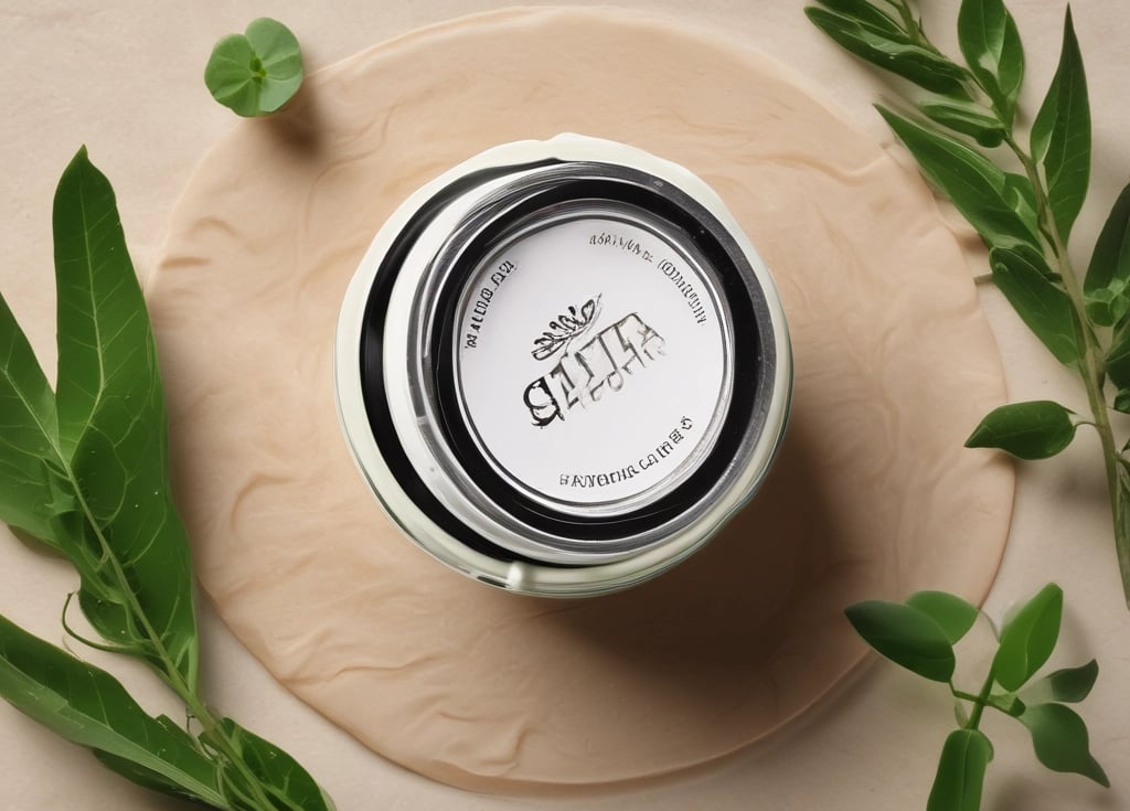 A cosmetic tube labeled 'Plantae Bio Crema Corpo' is placed on a log surrounded by natural vegetation and rocks, depicting an outdoor setting.