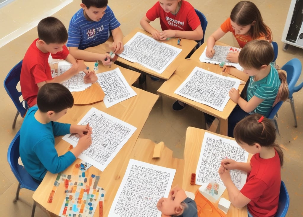Colorful, decorative letters spelling 'Learning' are arranged across a bright yellow background. Each letter has a different pattern, including stripes, polka dots, flowers, and stars.