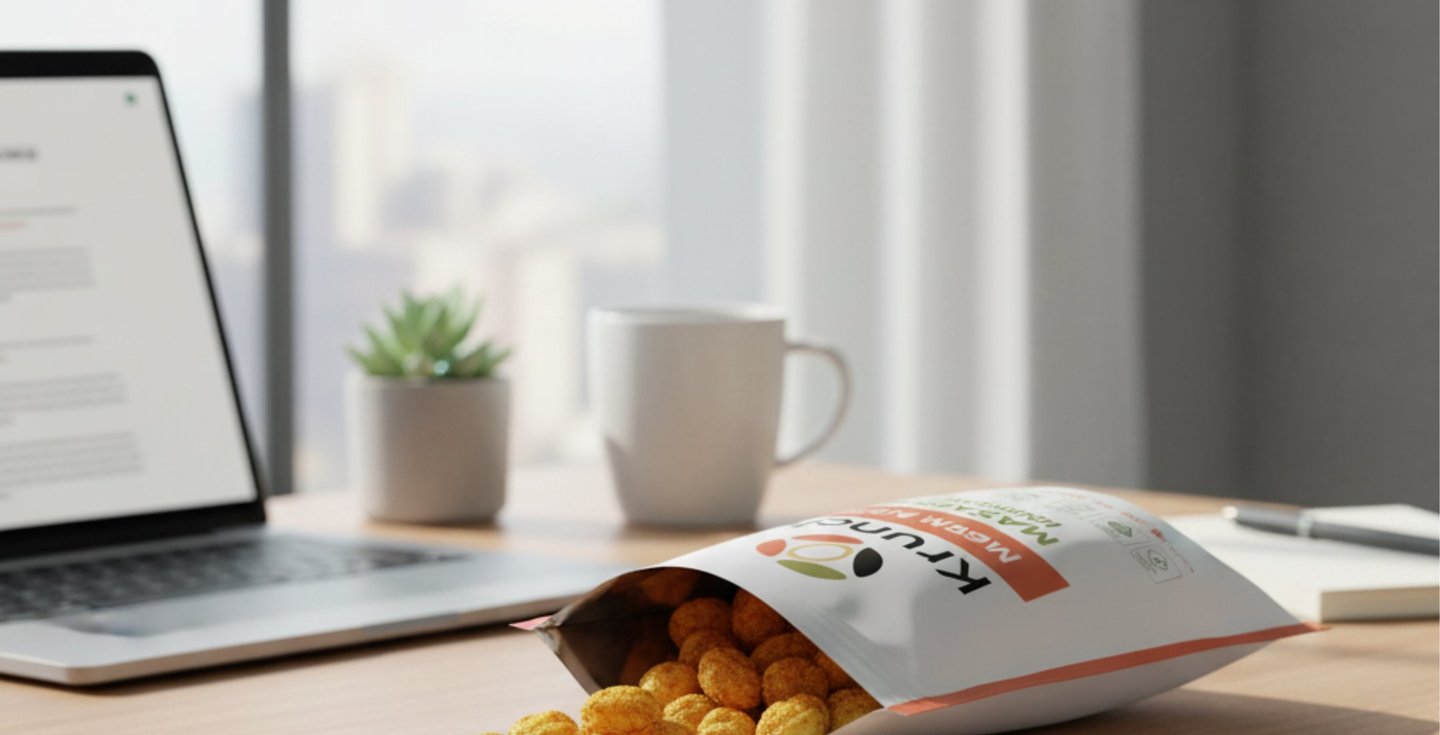 Krunch ingredients: Authentic Indian Makhana, Ragi, and Millet superfoods.