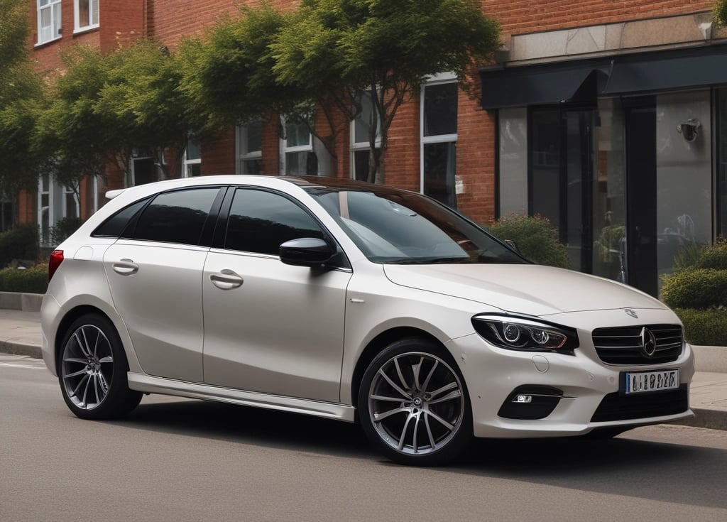 Close-up of a sleek car window tinted with a glossy black nano-ceramic film reflecting city lights at dusk.