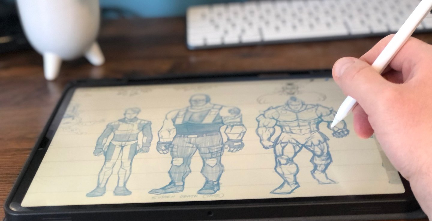 Drawing character designs on my iPad Pro 