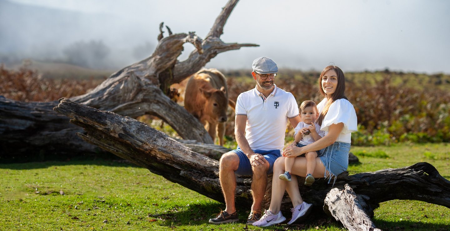 Happy Family in Fanal Forest, Madeira nature