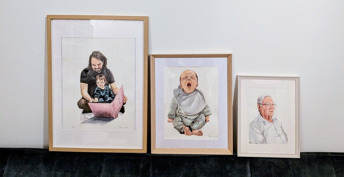 Drie kaders met ander formaat op een rij