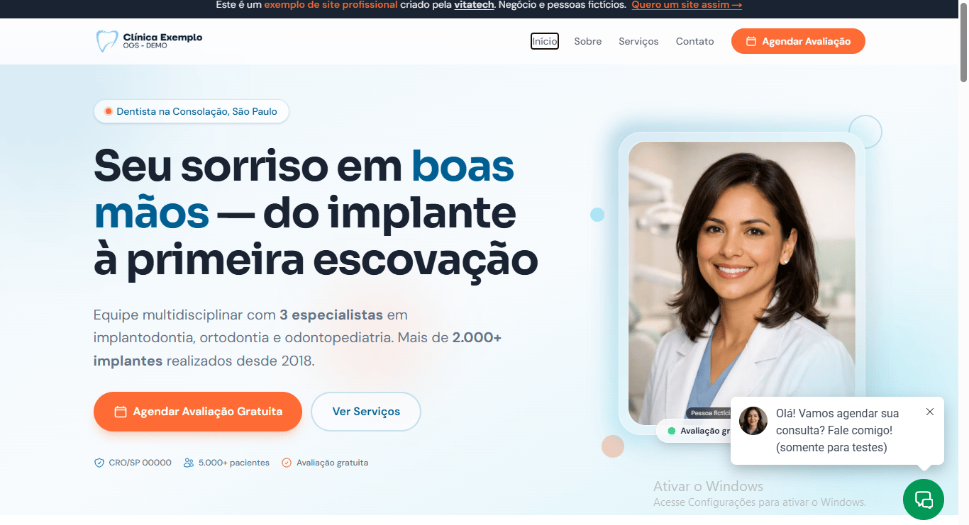 Landing page para geração de leads