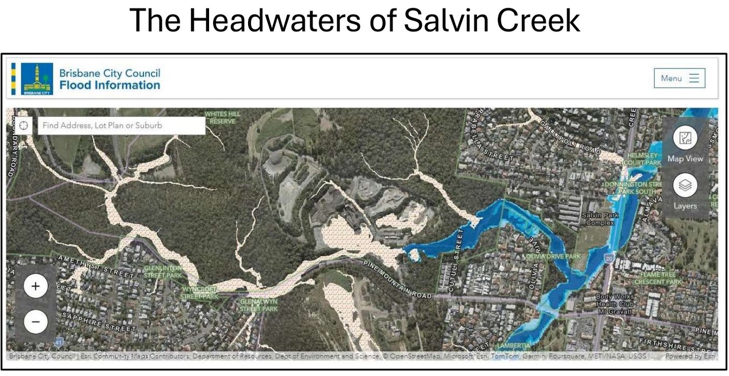 map of Salvin Creek headwaters 