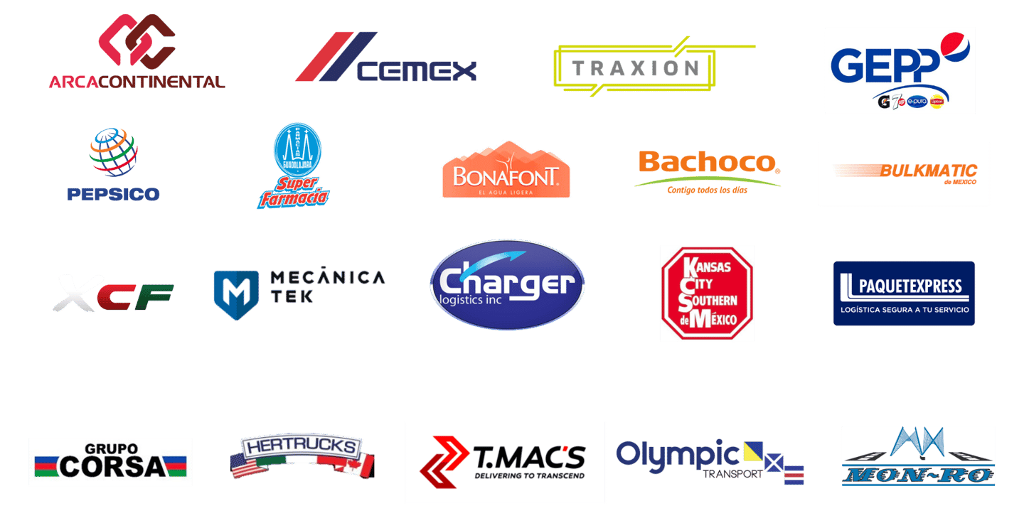 son los logos de las empresas a las que Master Tire les da el servicio de renovado de llantas