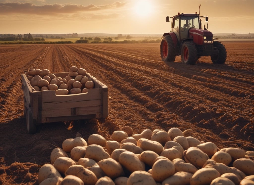 A sleek warehouse with crates of fresh vegetables ready for export under cool, controlled lighting.