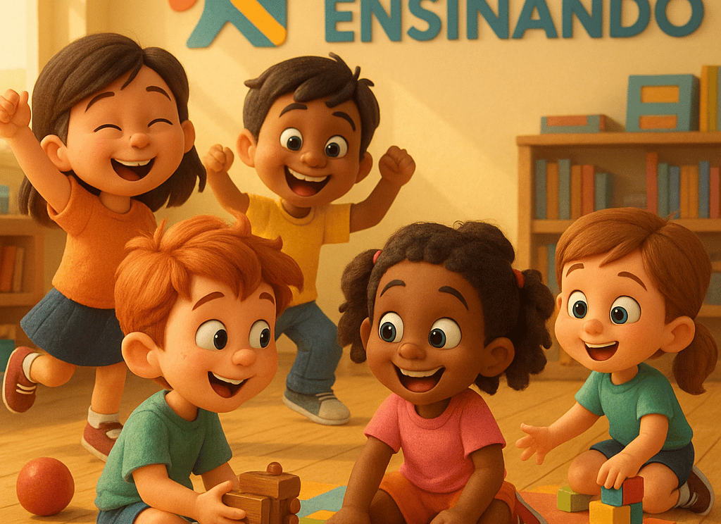 a group of children playing with blocks and toys