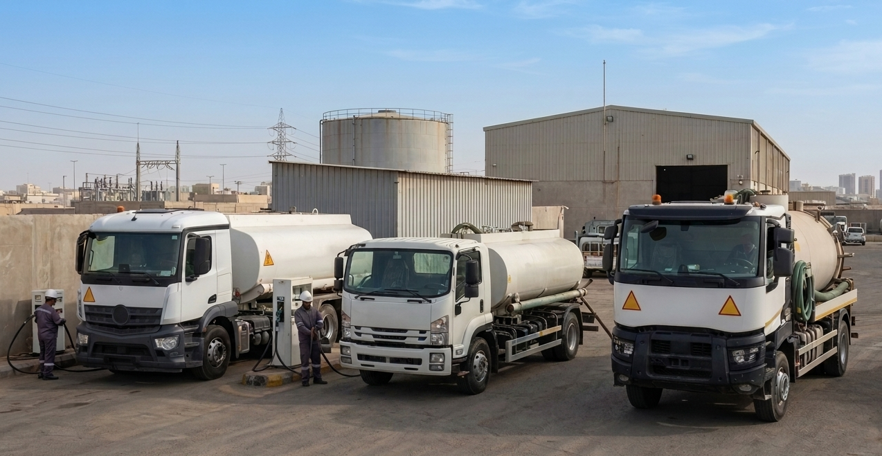 تناكر صهاريج ديزل وايتات مياه وصرف صحي diesel fuel sewage bowser & water trucks