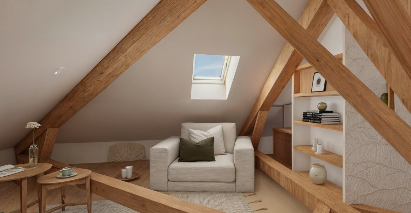 aménagement sous comble d'un salon