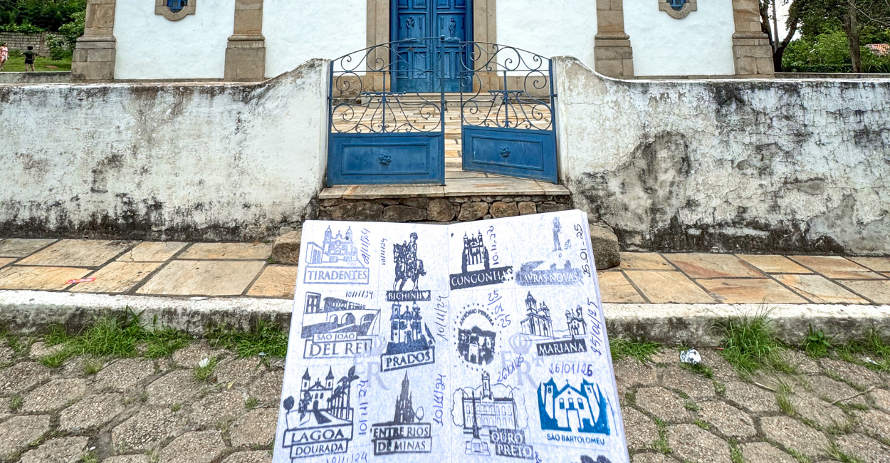 Passaporte da Estrada Real com Carimbos de Cidades e Distritos Históricos de Minas Gerais
